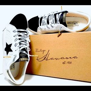 Vintage Havana Gail White/Black/Gold Star Sneakers